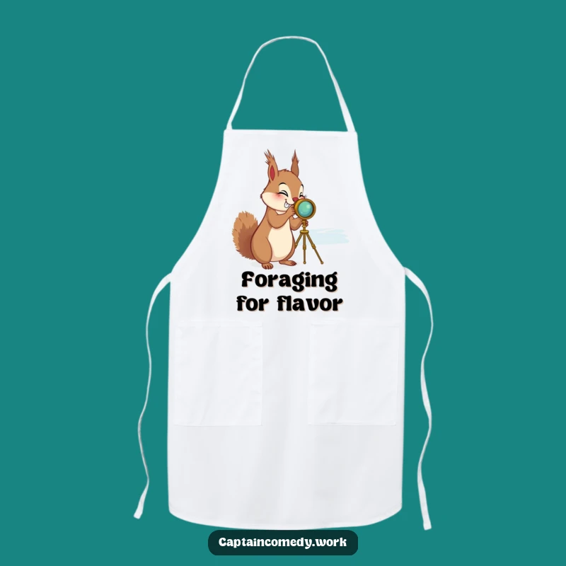 Funny Squirrel Spyglass Apron - Giggling Chef Explorer Accessory, Perfect Funny Gift