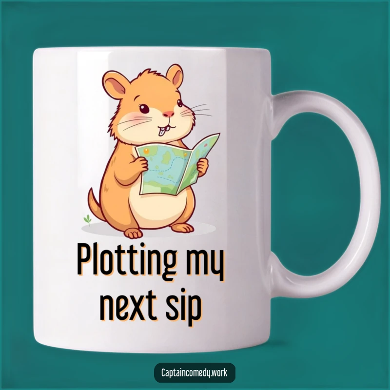 Funny Capybara Navigator Mug: Determined Explorer, Perfect Funny Gift for Map Lovers