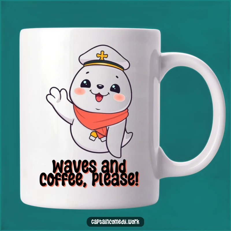 Funny Giggling Seal First Mate Mug: Enthusiastic Sailor, Perfect Funny Gift for Ocean Lovers