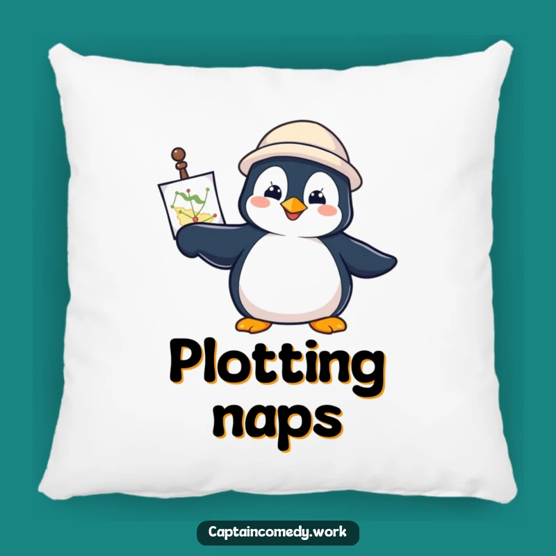 Funny Penguin Navigator Pillow: Cozy Determined Accent Cushion