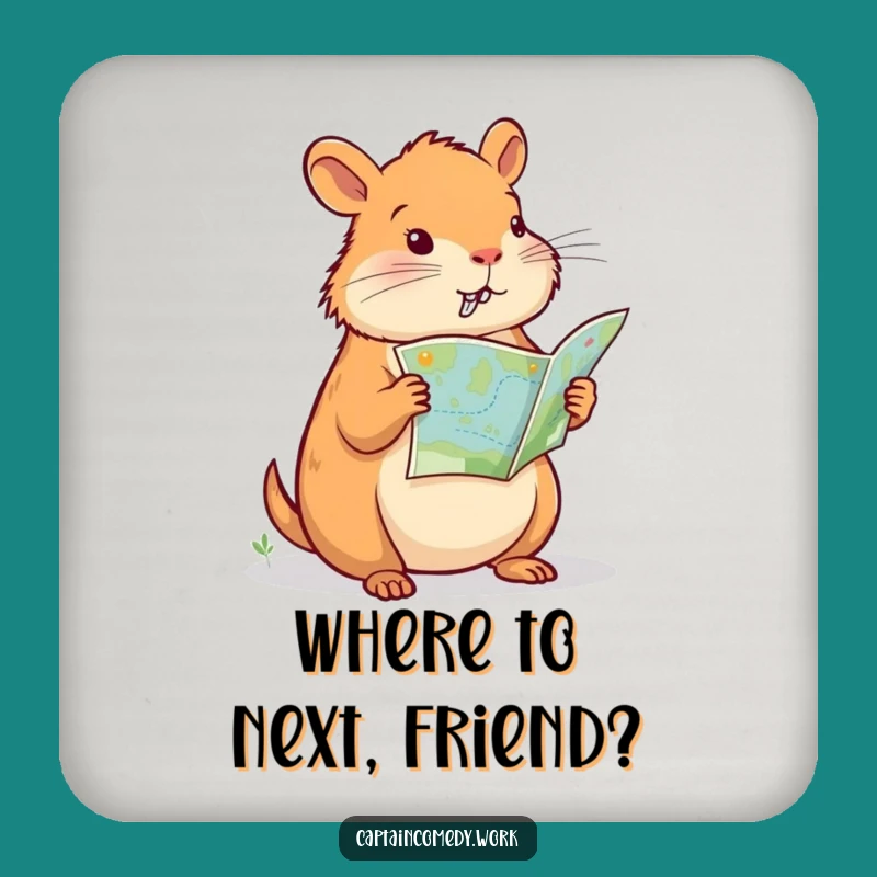 Funny Capybara Navigator Coaster Set: Protect Surfaces, Perfect Funny Gift for Hosts