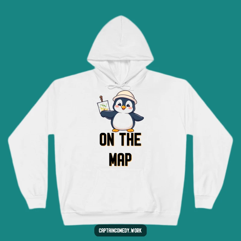 Funny Penguin Navigator Hoodie: Cozy Determined Adventure Wear