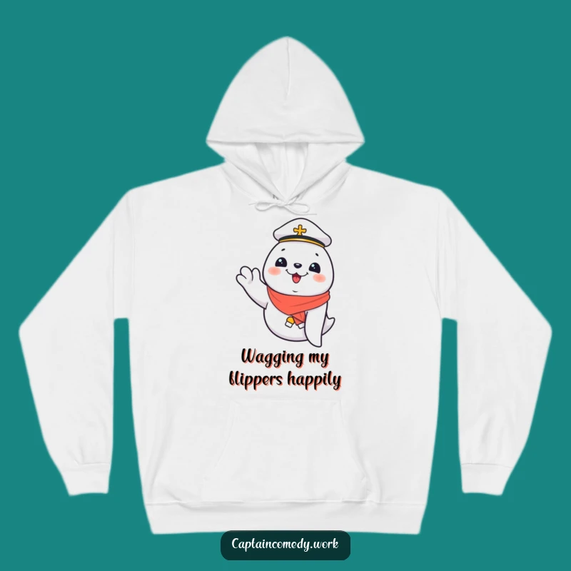 Funny Giggling Seal First Mate Hoodie: Cozy Sailor Sweatshirt, Perfect Funny Gift for Comfort