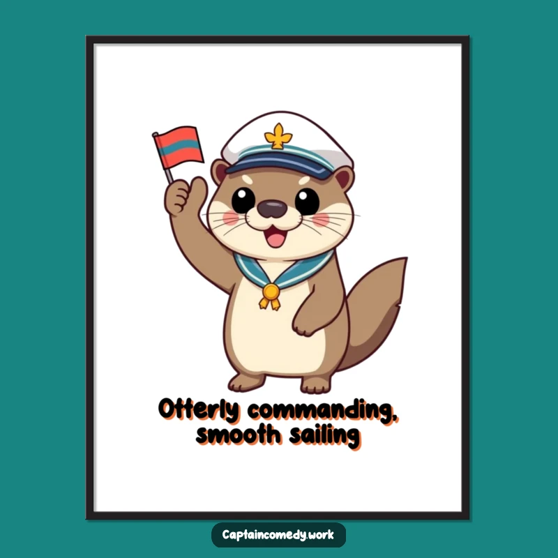 Free Printable Otter Wall Art: Captain's Salute for Nautical Decor