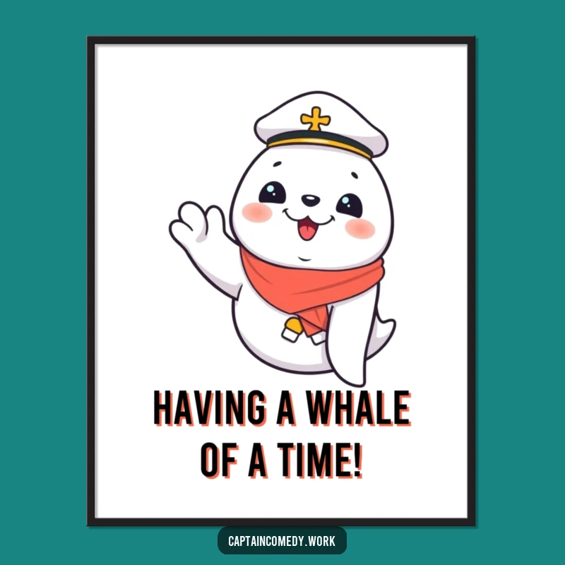 Free Printable Wall Art: Giggling Seal First Mate Funny Downloadable Art Decor