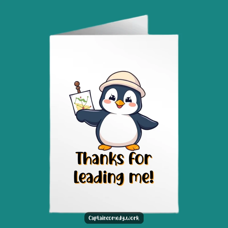 Amusing Free Printable Thank You Card: Penguin's Guided Thanks, Downloadable