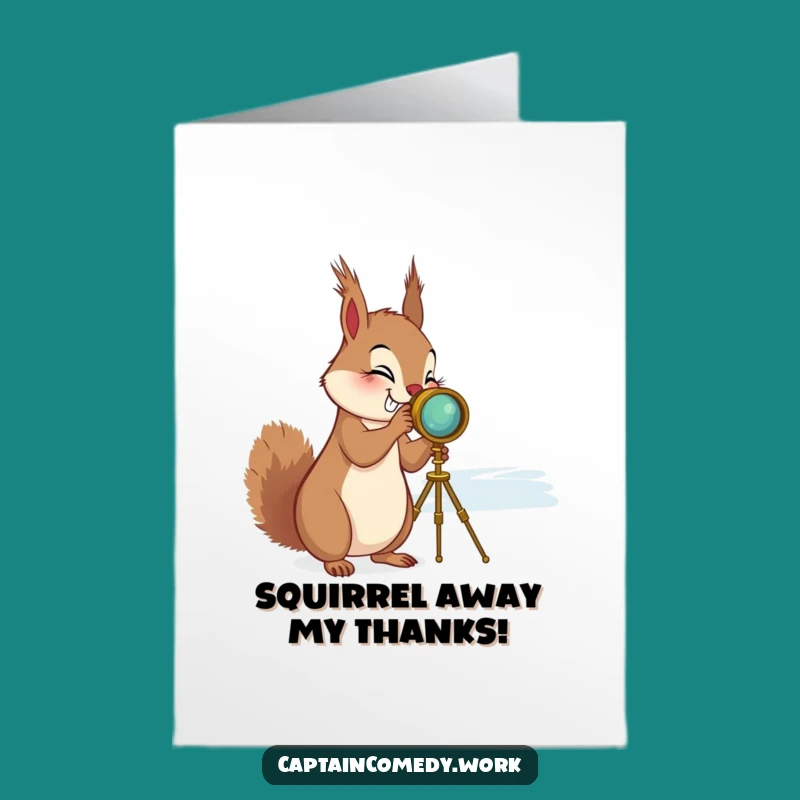 Free Printable Thank You Card: Squirrel Spyglass, Heartfelt Downloadable Appreciation Gift
