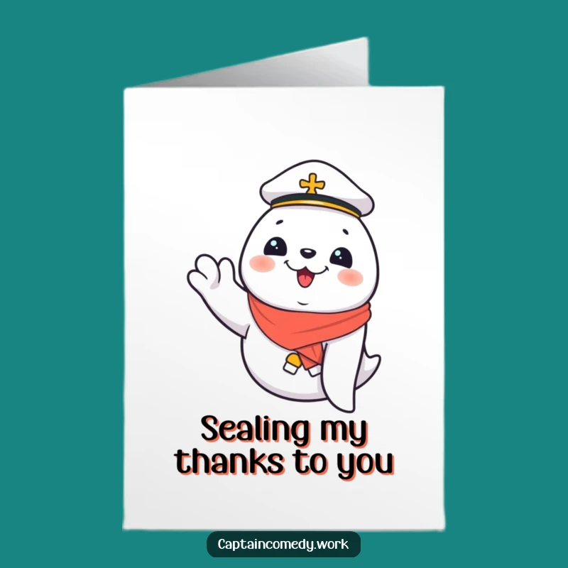 Free Printable Thank You Card: Giggling Seal First Mate Thanks Downloadable Gift